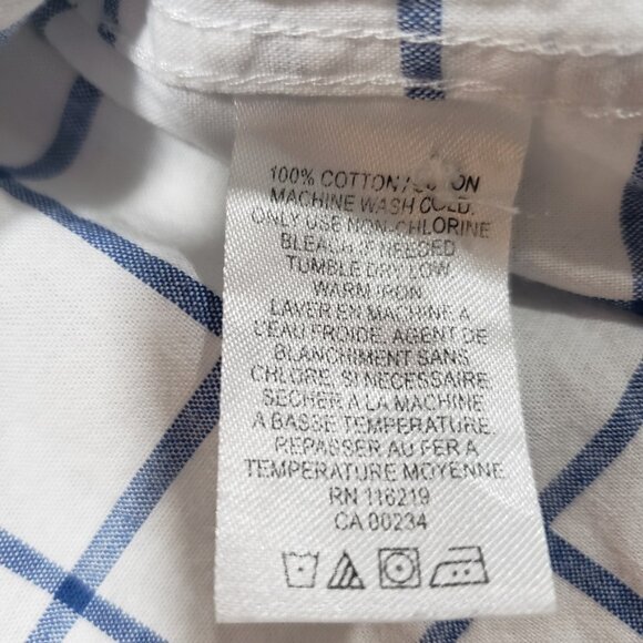 Steven Alan Shirt Mens L White Blue Plaid Long Sleeve Button Up Made In USA - Picture 6 of 6